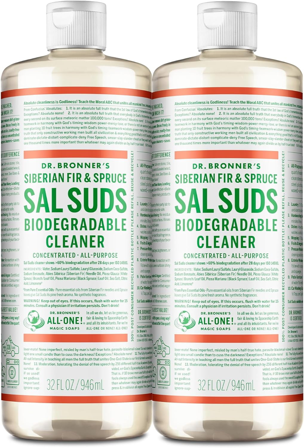  Sal Suds Biodegradable Cleaner (32 Ounce, 2Pack) AllPurpose Cleaner, Pine Cleaner for