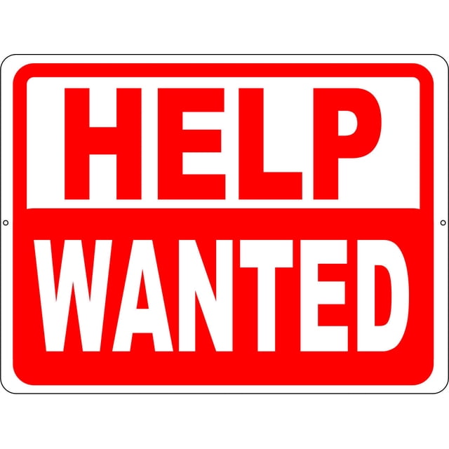 SalaGraphics Help Wanted Sign, Aluminum, Rectangular