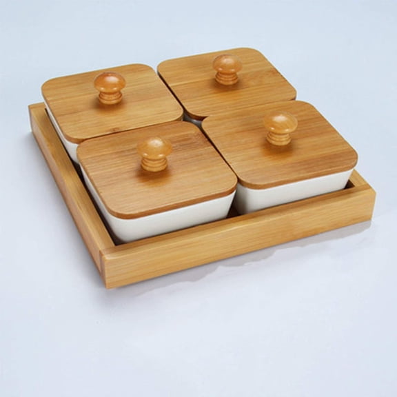 Salad Bowl Ceramic Dip Bowls Set with Tray Seasoning Dishes Dinnerware Set Multipurpose Dish Bowls Fruit Plates for Dried Fruits Nuts Candies Small Bowl