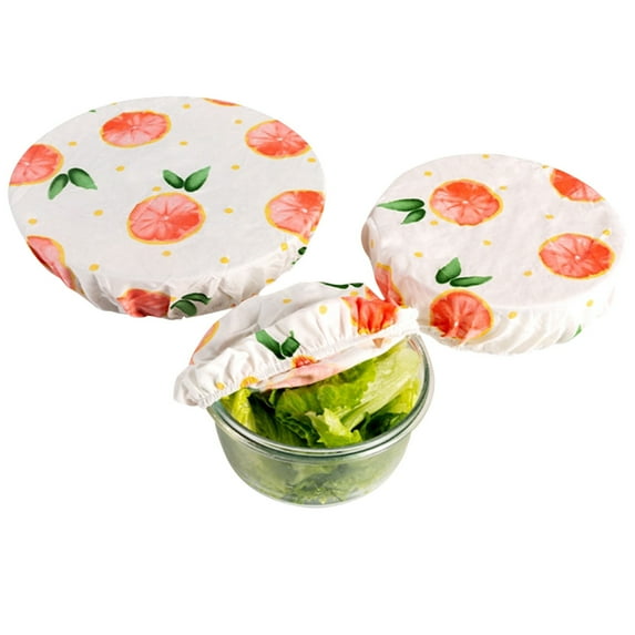Salad Bowl Dust Cover, Ongmies 3Pcs/Set Reusable Beeswax Food and Reusable Food Sustainable Fresh Design Beeswax Wrappings Bowl Cover Waste Biodegradable Sandwich, D