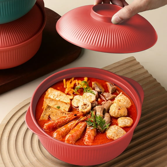 Salad Bowl, Pasta Bowl, Reusable PP Plastic Mixing Bowl, Orange, Microwave and Dishwasher Safe, Large Capacity Serving Bowl for Soup, Cereal, Fruit, Snacks (1 Pc)