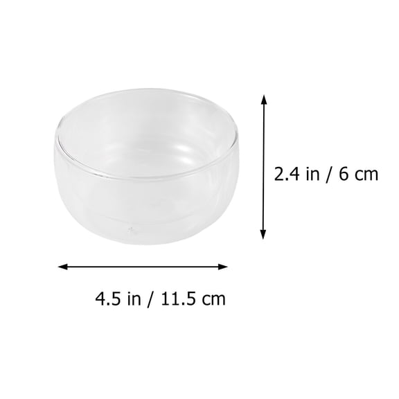 UKCOCO Clear Double Layer Glass Salad Bowl for Serving Fruit Dessert and Snacks