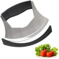 thumbnail image 1 of Salad Chopper Mezzaluna Knife with Protective Cover and Anti-Slip Handle - Stainless Steel Vegetable Cutter, Onion Chopper, Pizza Cutter, 1 of 7