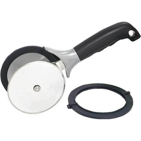 Salad Chopper Tool Lettuce Chopper with Protective Covers Dual Wheels Stainless Steel Circle Cutter Quick Kitchen Prep
