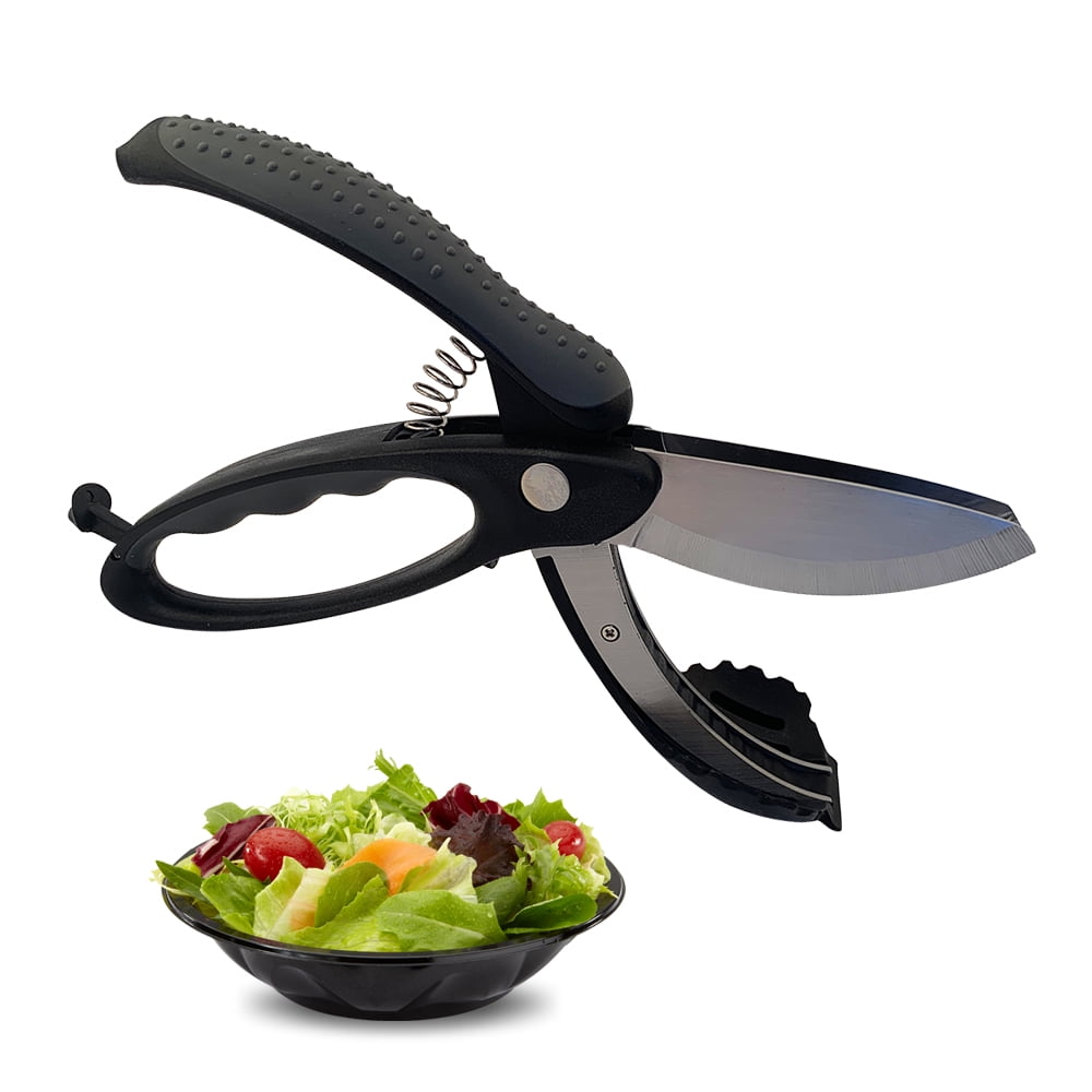 Salad Chopper with Double Blade Protective Covers and Cut Finger Protection  Tool Stainless Steel, This Mincing Knife to Cutting Up Salad Safer 