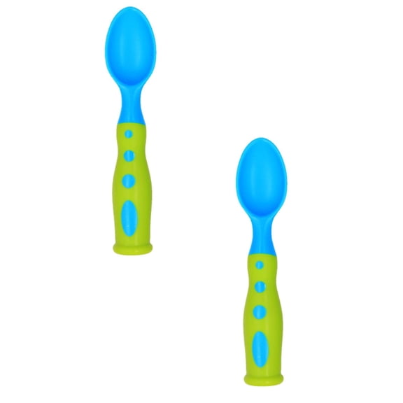 Salad Claws Baby Stereo Two Color Spoon Fork P Two Color Cartoon Spoon Baby Spoon Spoon Training Spoon Fork