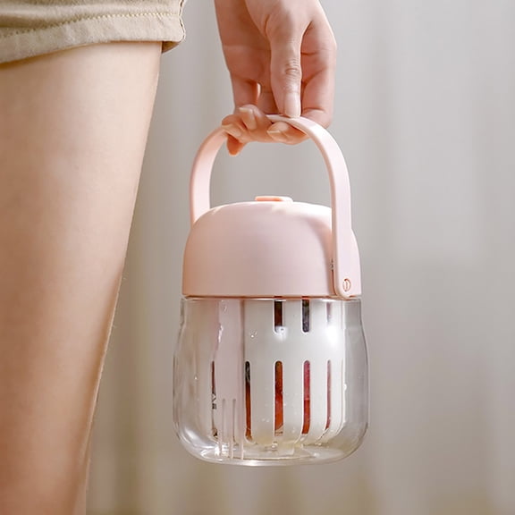 Salad Cup Portable Salad Cup with fork 2-in-1 Fruit Vegetable Container with Drainage, Leak Proof Design for Travel Office, Built-in Ice Pack for Chilled Meals Easy Carry Tumbler Portable Container