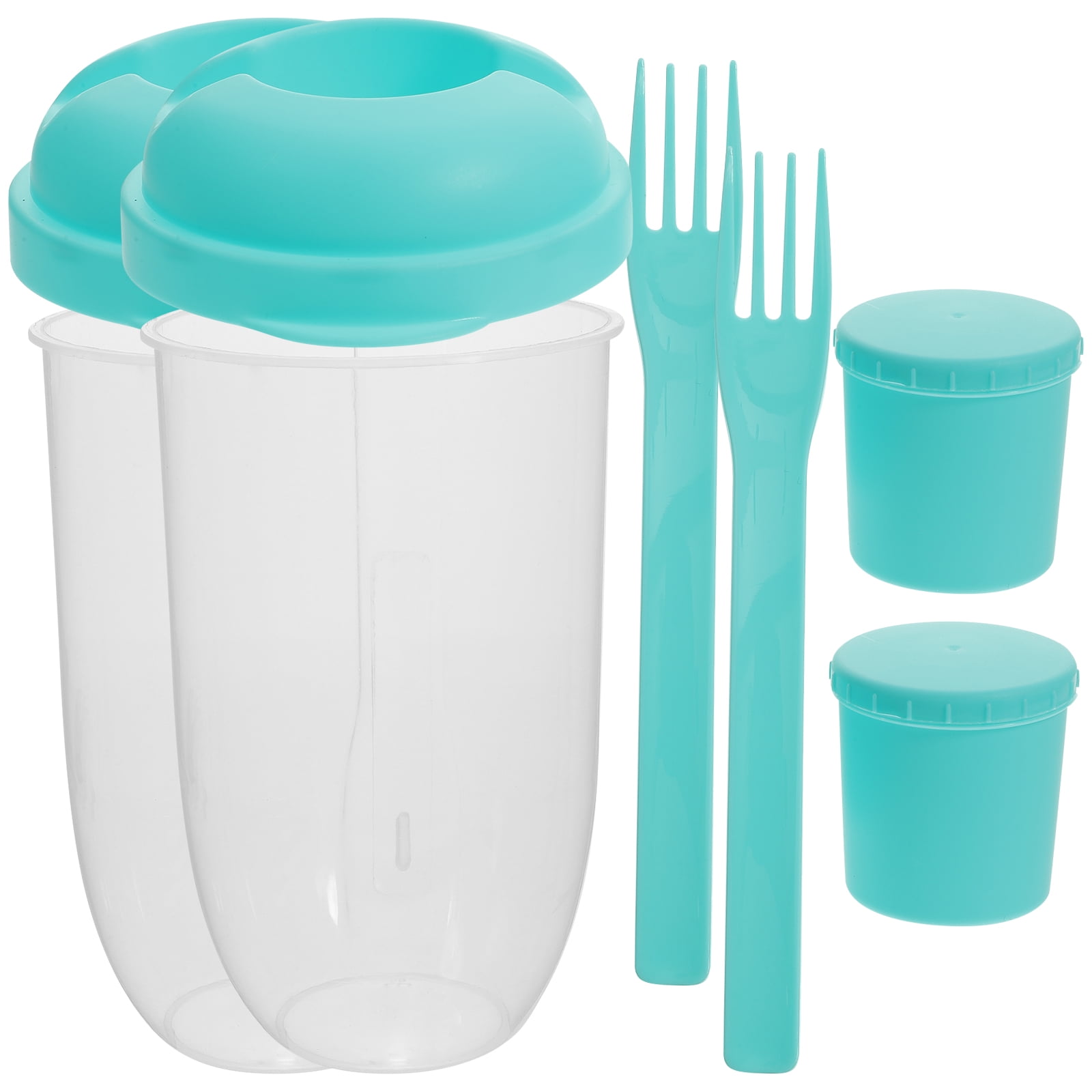 Salad Cup With Fork 2pcs Salad Container Keep Fit Salad Meal Shaker Cup