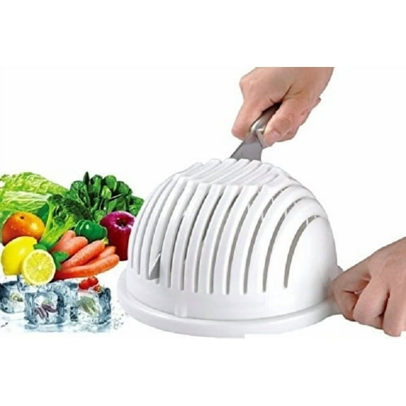 Salad Cutter Bowl 60 Seconds Salad Maker Easy Fruit Vegetable Cutter Bowl Fast Fresh Salad Slicer Salad Chopper by Dependable Industries
