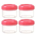 thumbnail image 1 of Salad Dressing Container,Condiment Containers with Screw-On Lids,Reusable Sauce Containers with Leak-Proof Twist top Lids,Dipping Sauce Cups BPA-free Small Containers,4Pcs,35ml(Red,1.8x1.6x1.4"), 1 of 8