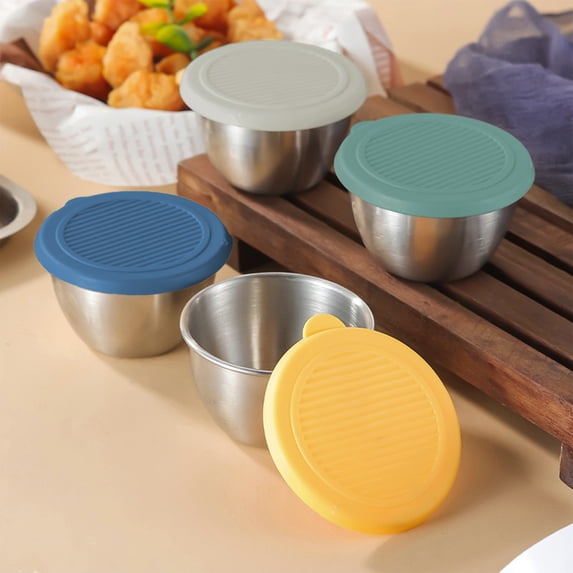 Salad Dressing Container - Leakproof Stainless Steel, Travel-ready Portion Control, Reusable Sauce Dispenser for Lunch Box and Picnics