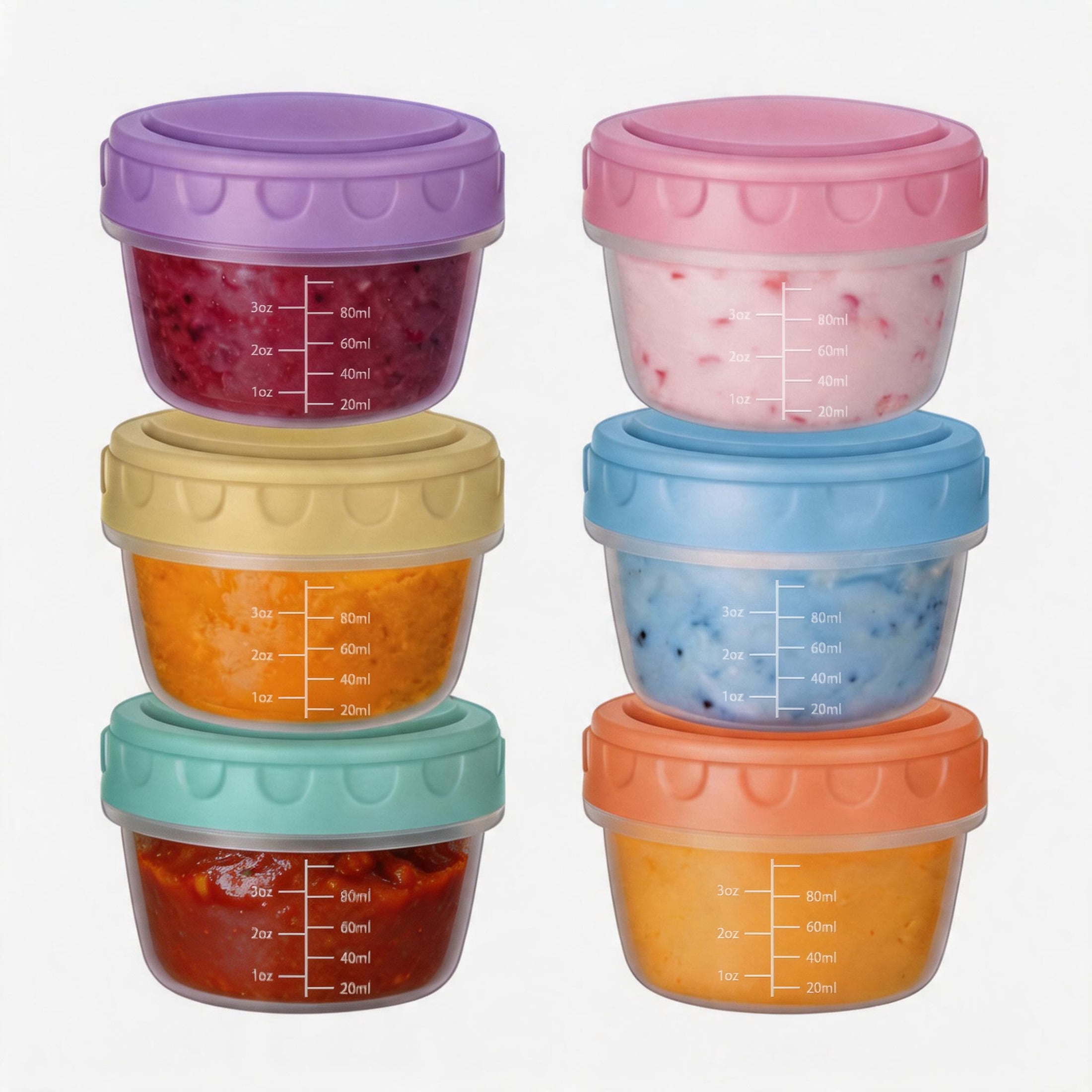 4oz Small Plastic Food Storage Containers with Lids, Leakproof Freezer Mini Meal Prep Containers, Portable Travel Snack Sauce Cups