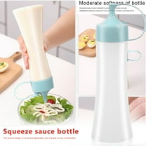 Salad Dressing Jam Bottle 400Ml Blue Plastic Bottles Seasoning Container Storage Jar Pot with Lid for Condiment Ketchup Honey Vinegar, Dusknt Storage Rack Clearance Sale!