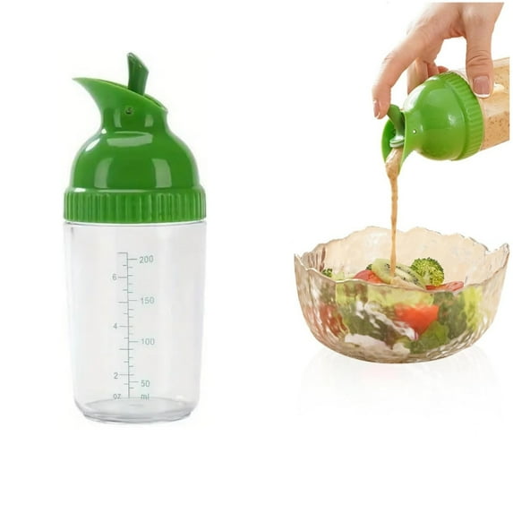 Salad Dressing Mixer Bottle, 6.76oz Salad Dressing Shaker, Salad Dressing Bottle Salad Dressing Shaker Salad Dressing Container (Green)