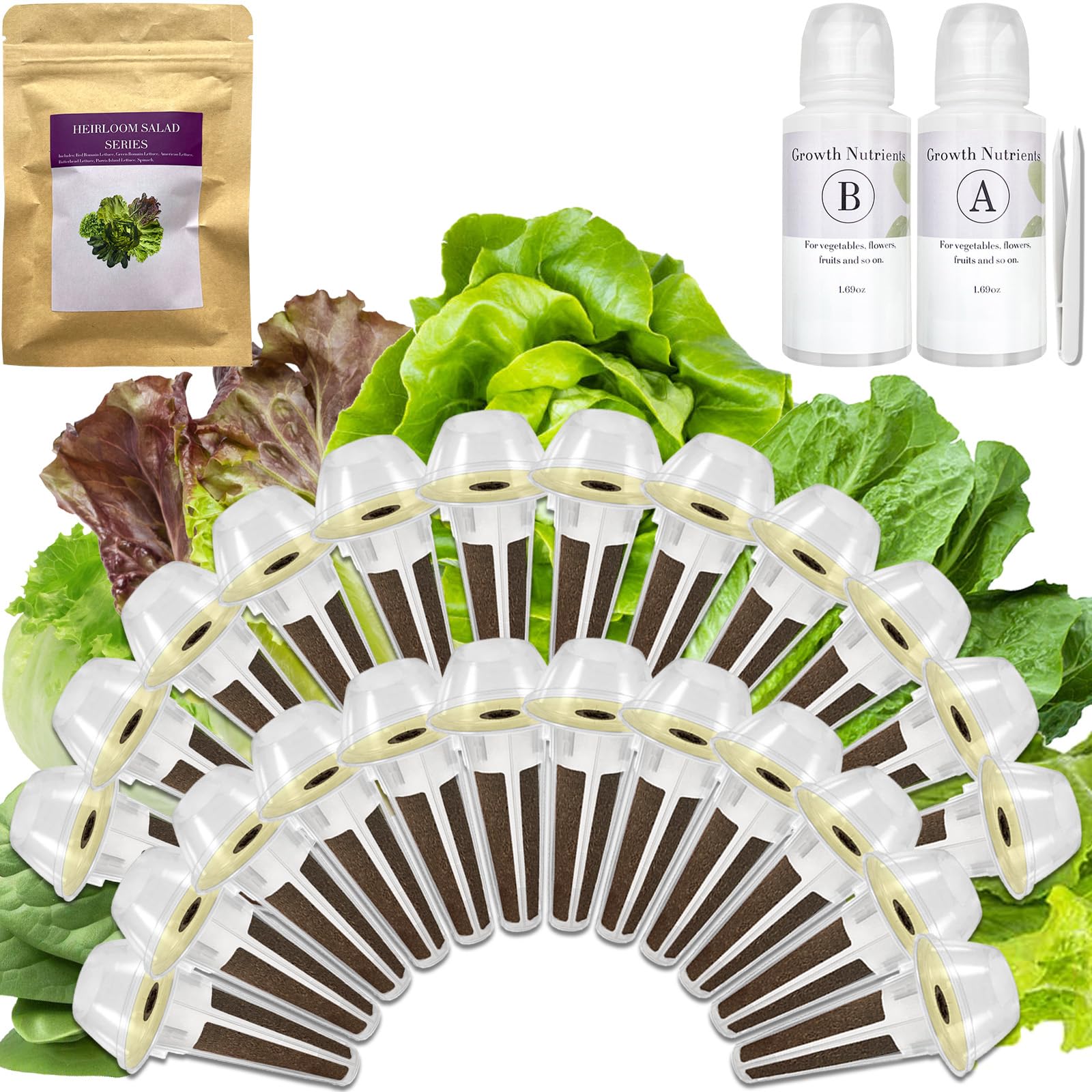 Salad Greens Seed Pod OIF8 Kit for AeroGarden, idoo with Red and Green