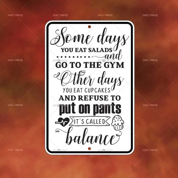 Salad Gym Cupcakes Metal Sign Home Room Wall Art Gift House Decor Funny A1620