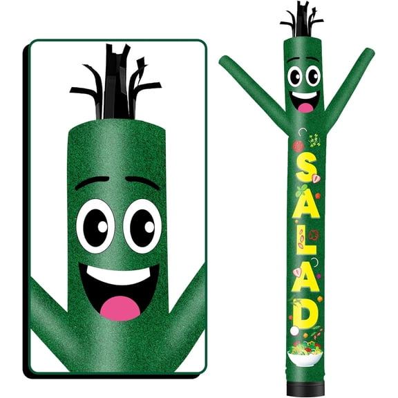 Salad Inflatable Tube Man  Wacky Wavy Dancing Guy for Outdoor Decoration Advertising Business Promotion (Blower Not Included)