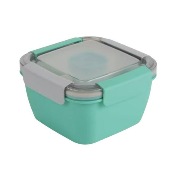Salad Lunch Container with 2 Compartments,38-Oz Bowl with Dressing Cup and Toppings Tray,Leakproof Bento Box for Adults,Stackable Reusable Food Container for Work Picnic Travel