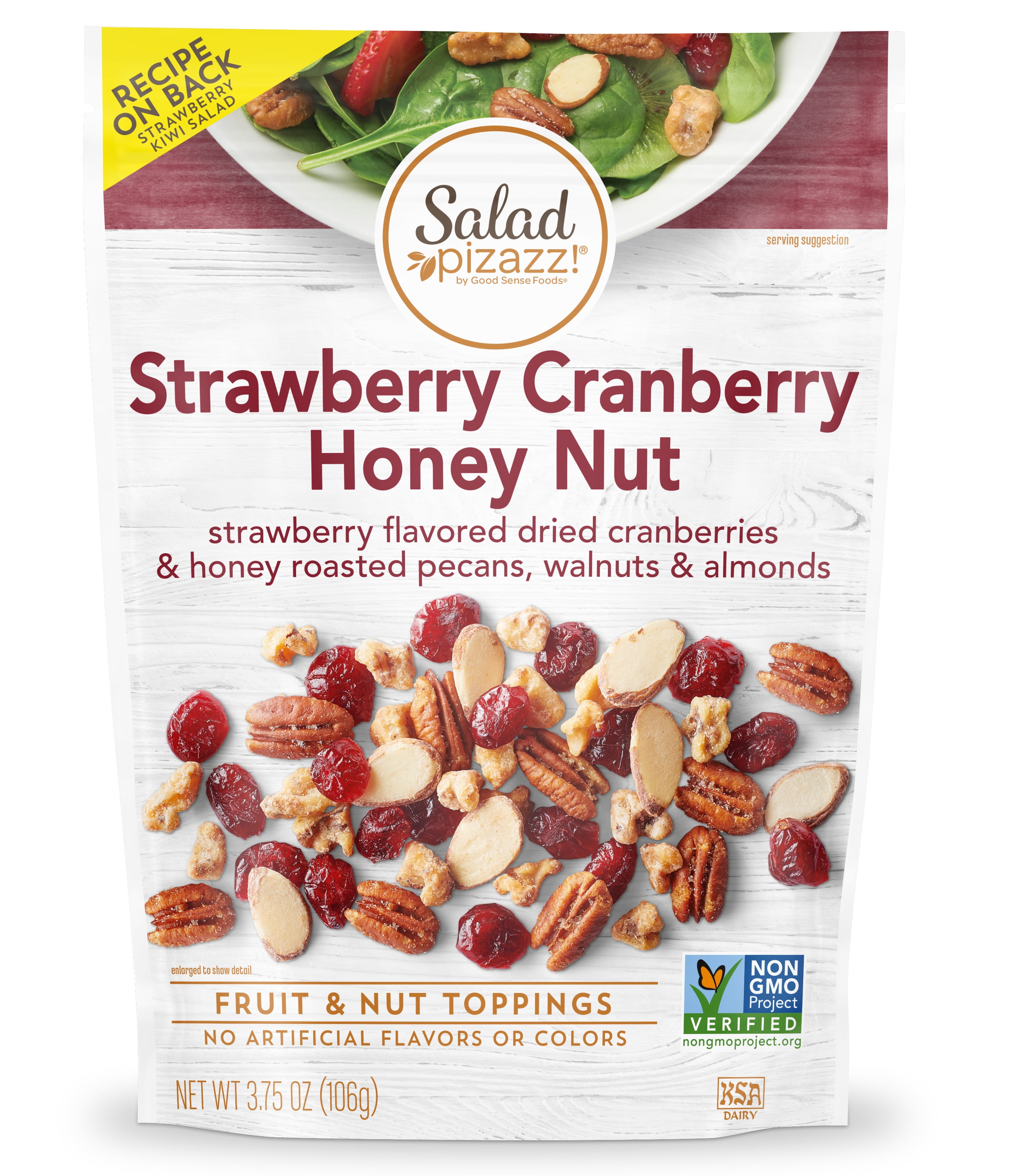 Salad Pizazz! Strawberry Cranberry Honey Nut Fruit & Nut Topping, 3.5 oz Bag