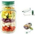 thumbnail image 1 of Salad Pod Mason Jar Side Open 2-Pack – Leakproof Vertical Layering Salad Jars with Built-In Dressing Containers, Reusable & Portable Lunch Containers for Office, Picnic & Travel, 1 of 7