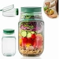 thumbnail image 1 of Salad Pod Mason Jar with Side Opening & Leak-Proof Lid - 32oz Portable Salad Container, Dressing Compartment, Microwave/Dishwasher/Freezer Safe for Meal Prep, Travel, Home Use (1), 1 of 9