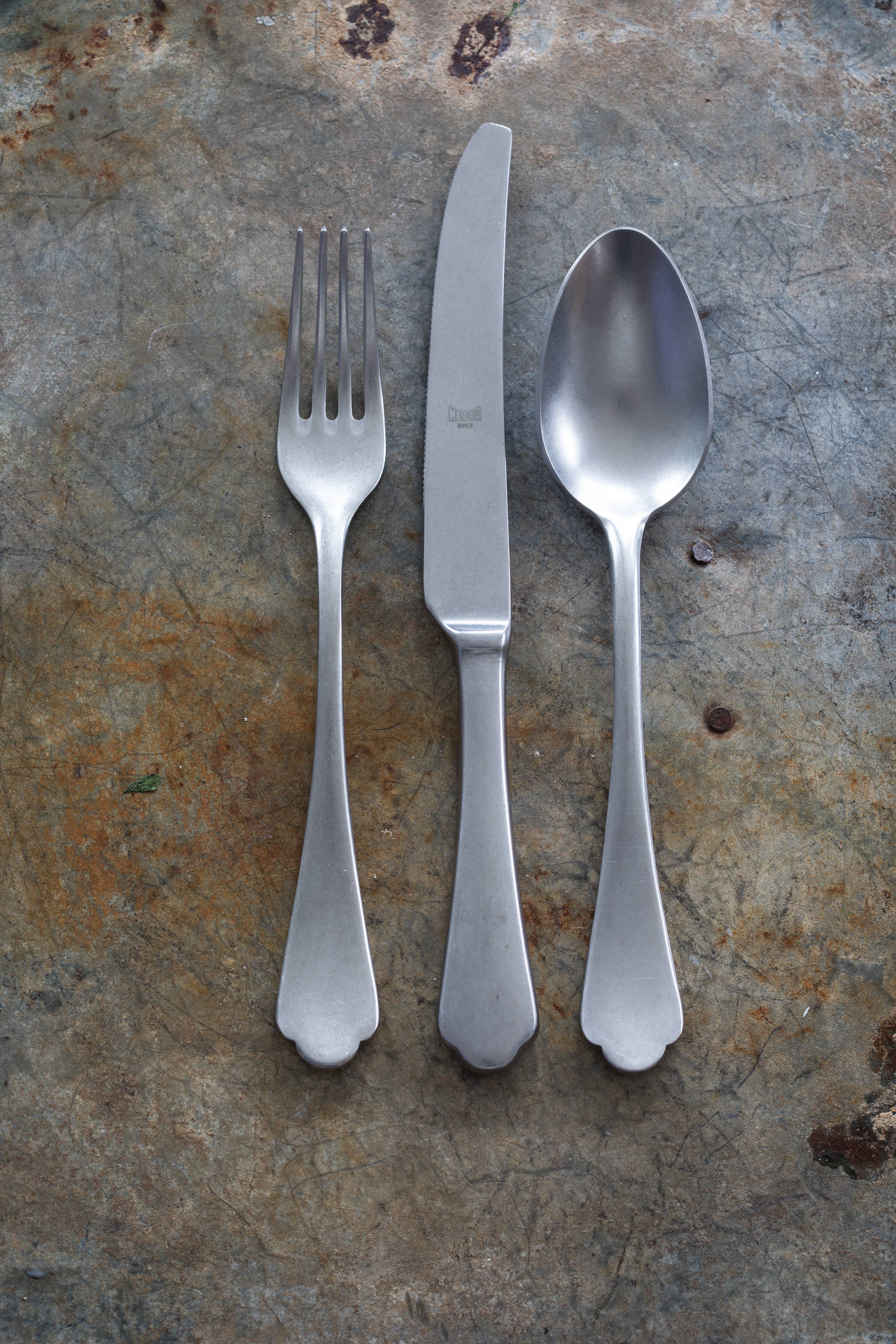 Salad Servers (Fork And Spoon) Dolce Vita Pewter