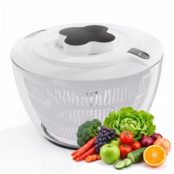 Salad Spinner,4.4 QT Lettuce Spinner Fruit and Vegetable Washer with Bowl and Mesh Basket for Washing, Spinning, and Draining