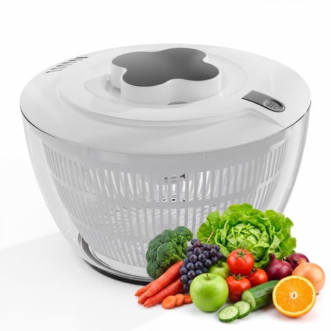 Salad Spinner,4.4 QT Lettuce Spinner Fruit and Vegetable Washer with Bowl and Mesh Basket for Washing, Spinning, and Draining