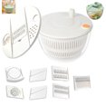 thumbnail image 1 of Salad Spinner - 9.25 Inch Vegetable Dryer for Quick Crisp Drying, Multiuse Grater Slicer with Durable Colander Wash Bowl, Kitchen Tool for Lettuce Cucumber Potato Ginger Garlic Veggie Food, 1 of 10