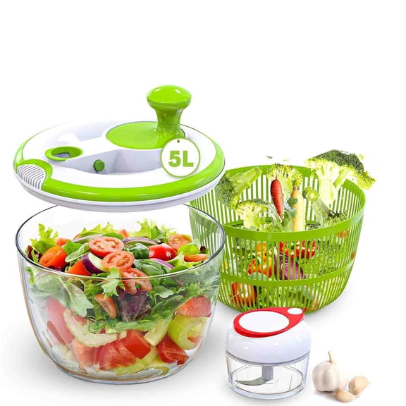 Salad Spinner, Large Capacity Lettuce Washer with Easy Spin Mechanism, Vegetable Dryer for Kitchen.