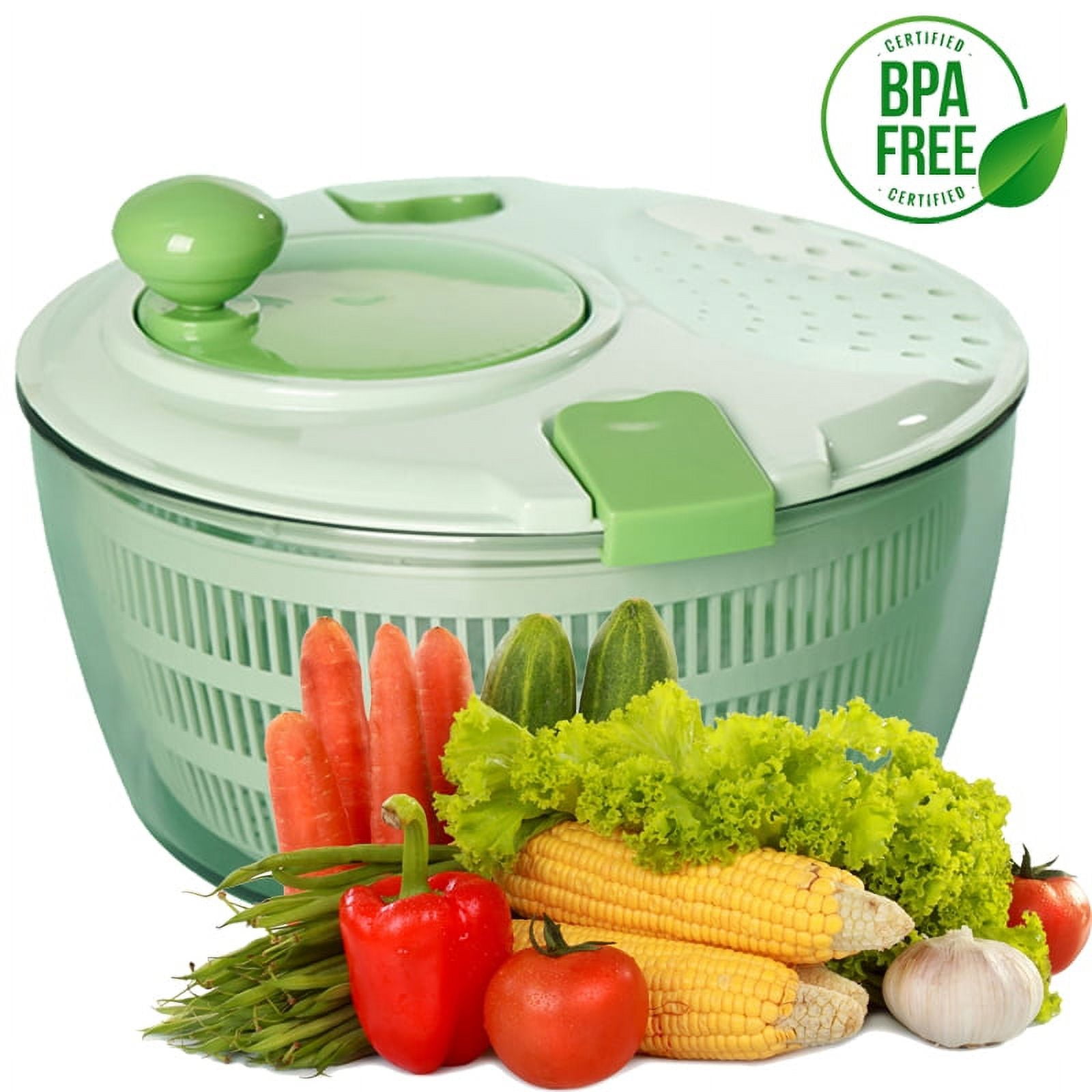 Salad Spinner Large Lettuce Spinner for Vegetable wash, Lettuce Dryer with  Drain Colander and no BPA - Multi-Functional Kitchen Helper 