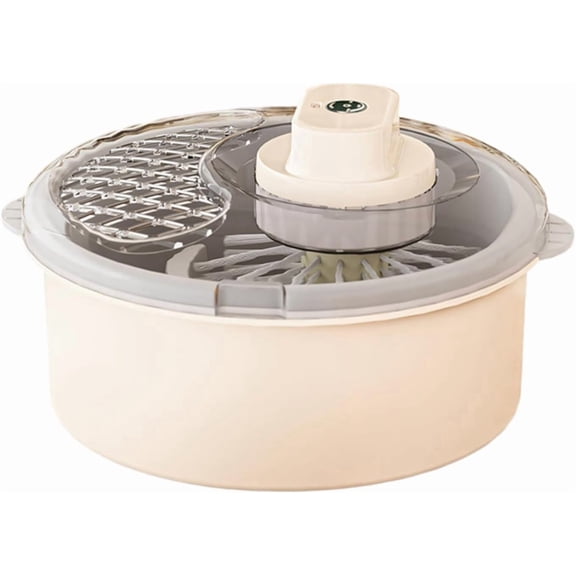 Salad Spinner and Produce Washer, Multifunctional Vegetable Dryer, Electric Lettuce Spinner with Non-Slip Base, Fruit and Veggie Cleaner for Kitchen Prep (QJXZQ-01)
