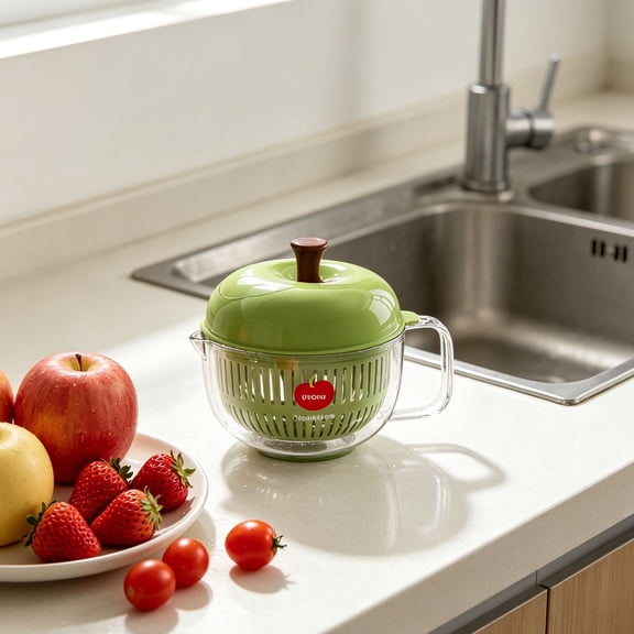 Salad Spinner, Salad Washer And Spinner, Fruit And Vegetable Washer & Dryer, Lettuce Spinners With Vegetable Washing Basket, Fruit Washing Bowl, Easy-Clean Kitchen Gadget For Greens