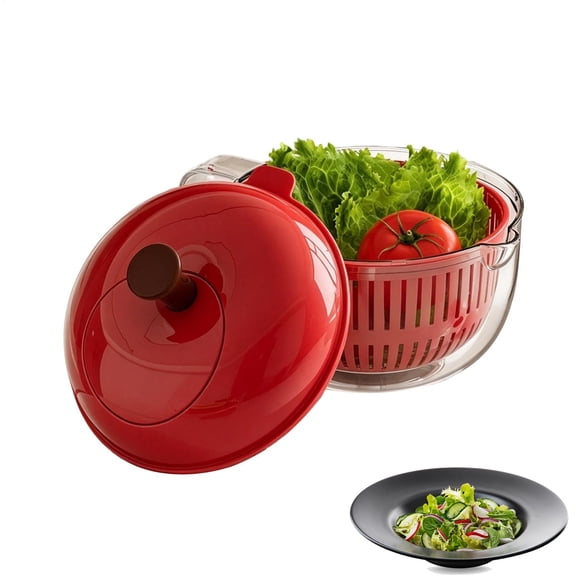 Salad Spinner, Salad Washer And Spinner, Fruit And Vegetable Washer & Dryer, Lettuce Spinners With Vegetable Washing Basket, Fruit Washing Bowl, Easy-Clean Kitchen Gadget For Greens