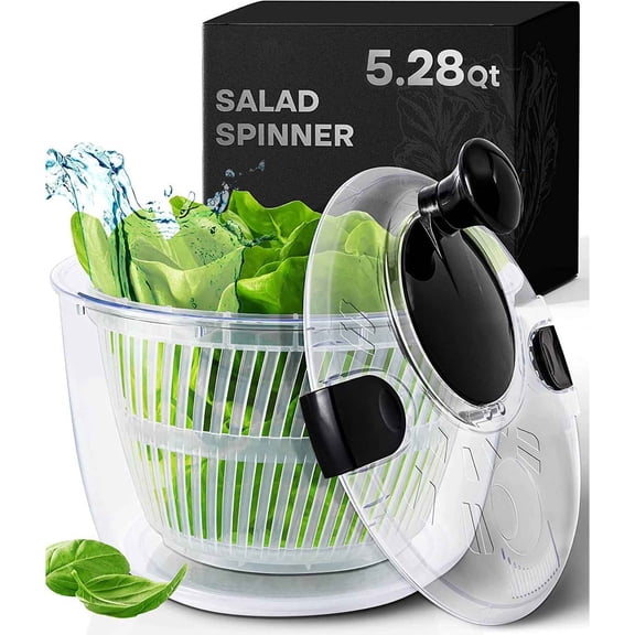 Salad Spinner with Drain, Bowl, and Colander - Multi-Use Lettuce Spinner, Vegetable Dryer, Fruit Washer, Pasta and Fries Spinner