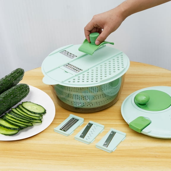 Salad Wash Spinner Bowl 4000 ml Large Capacity Vegetable Spinner and Dryer with 3 Blade Lettuce Dehydrator for Herb Berry Lettuce