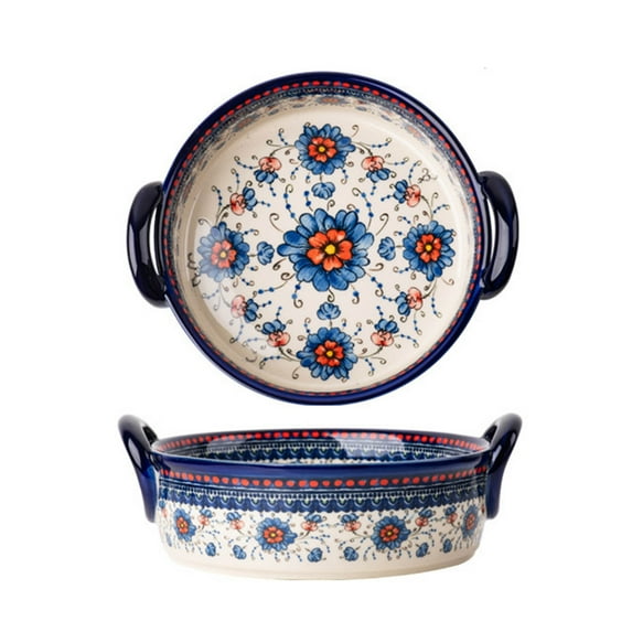 Salad bowl, ceramic casserole dish, porcelain lasagna dishes with handles, small casserole dish for 1 person, 950ml noodle soup bowl, for kitchen oven cooking salad bowl