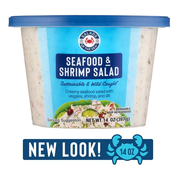 Salads of the Sea Seafood & Shrimp Salad with Dill, Regular 14oz Plastic Tub, Refrigerated