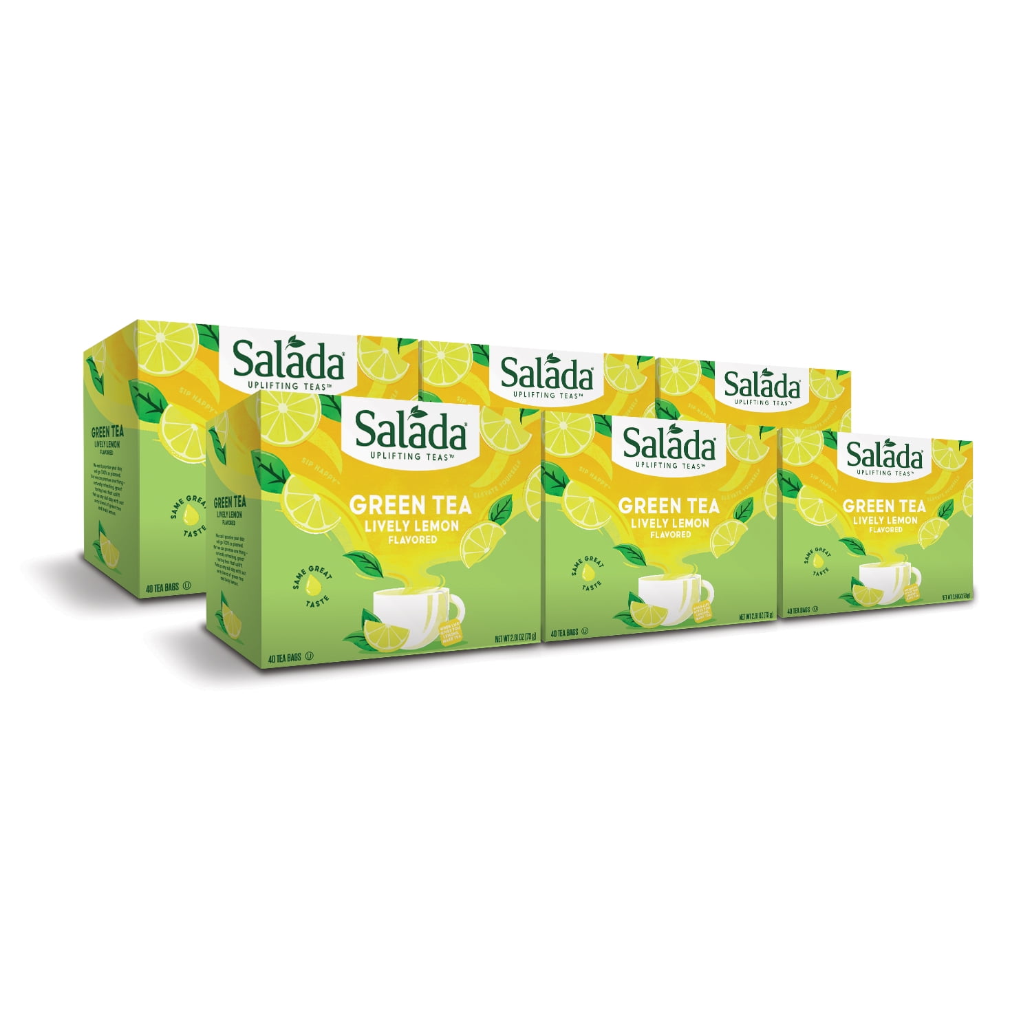 Salada Lively Lemon Green Tea with 40 Individually Wrapped Tea Bags Per
