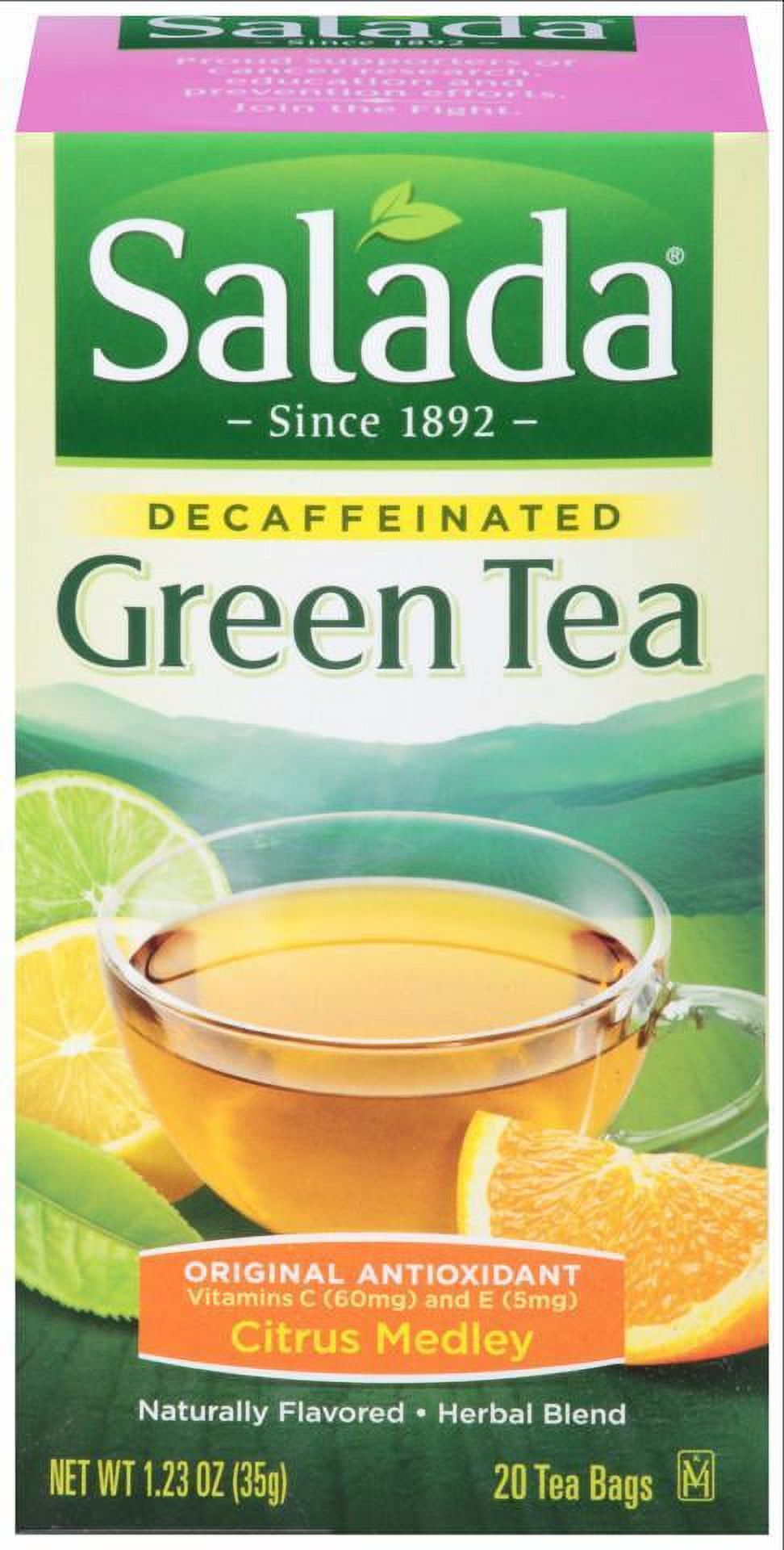 Salada Naturally Decaffeinated Original Antioxidant Citrus Flavored