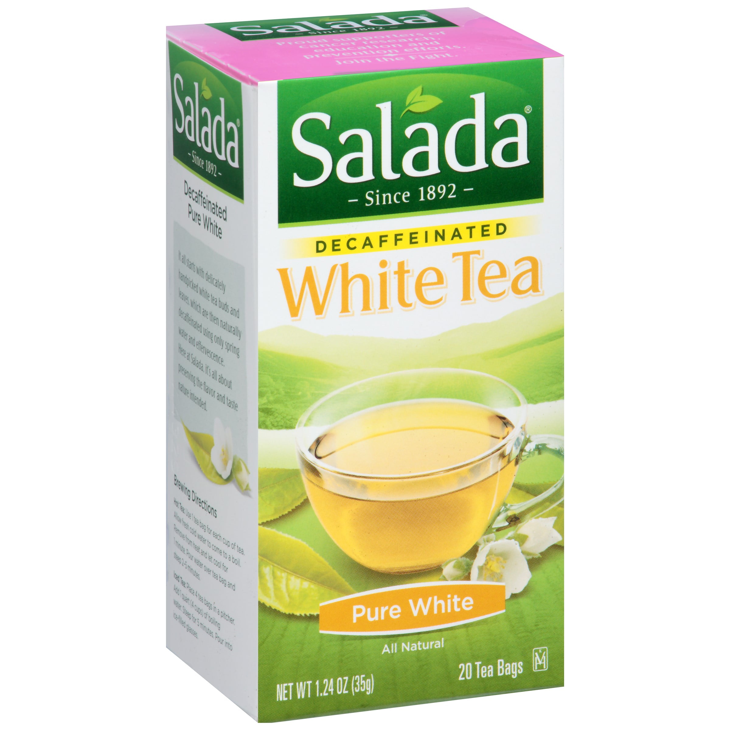 Salada White Tea, Decaf, 20 Count Boxes