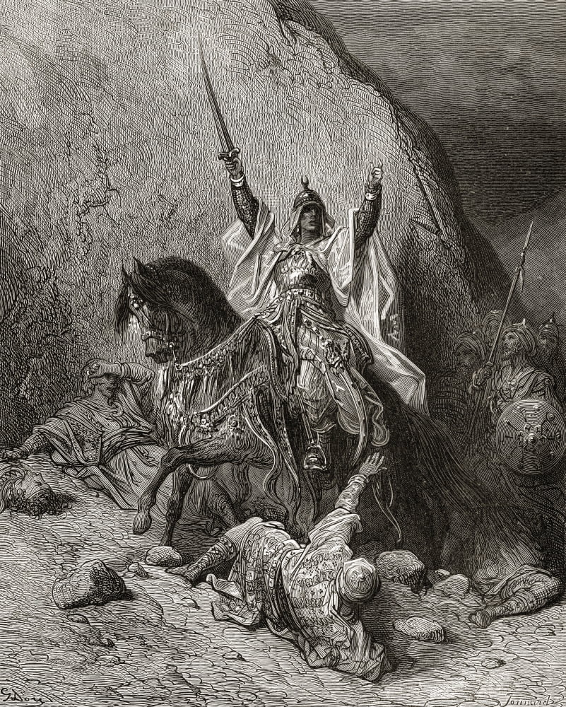Saladin Salah Ed Din Yusuf Sultan During Second Crusade Canvas Art - Ken Welsh  Design Pics (13 x 17)