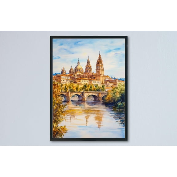 Salamanca Painterly Cityscape Travel Spain Travel Wall Decor Unframed Paper Print