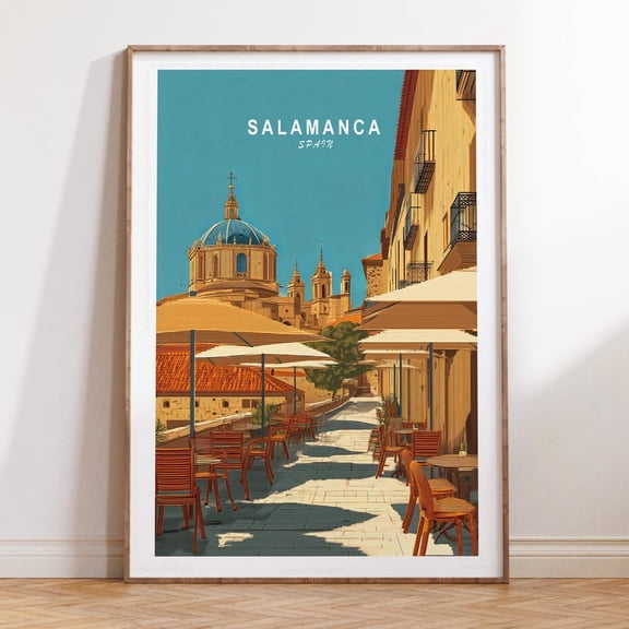 Salamanca Spain Minimalist Wedding Travel Poster Wall Art V2, Unframed Paper Print Size 8x12
