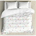 thumbnail image 1 of Salamander Duvet Cover Set, Minimal Pattern of Crawling Wildlife Creature Silhouettes on a Plain Background, Decorative 3 Piece Bedding Set with 2 Pillow Shams, Calking Size, Multicolor, by Ambesonne, 1 of 2