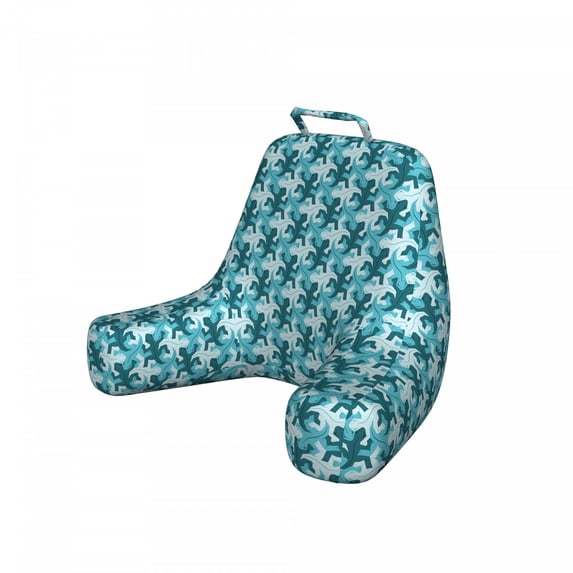 Salamander Reading Pillow Cover, Monochromatic Design of Reptile Animal Forms Repetitive Design, Unstuffed Printed Bed Rest Case from Soft Fabric, XL Size, Petrol Blue and Sky Blue, by Ambesonne