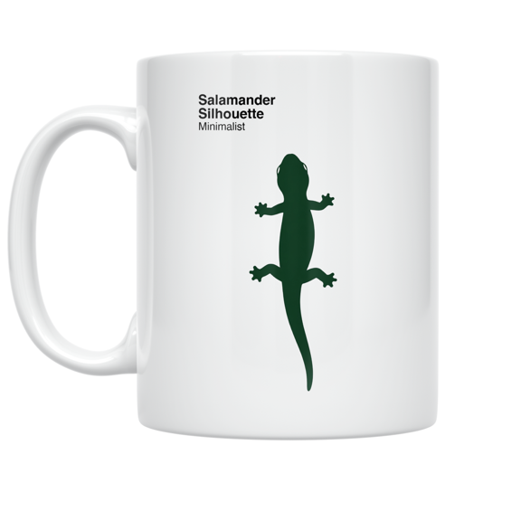 Salamander Silhouette Minimalist - Nature Enthusiast - 11 oz Ceramic Coffee Mug