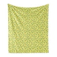 thumbnail image 1 of Salamander Soft Flannel Fleece Blanket, Continuous Minimalist Pattern of Hawaiian Flowers and Reptiles, Cozy Plush for Indoor and Outdoor Use, 70" x 90", Cadet Blue Pink and Yellow, by Ambesonne, 1 of 5