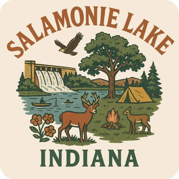 Salamonie Lake Indiana Keepsakes Souvenir Vinyl Sticker – Destination Travel Keepsake Collectible (4-Inches Wide)