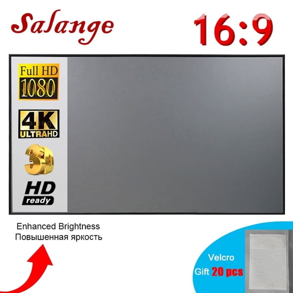 Salange 120'' Projector Screen 16:9 Foldable Anti-Fiber Optic Portable Movies Screens for Home Theater Outdoor Indoor Support Double Sided Projection